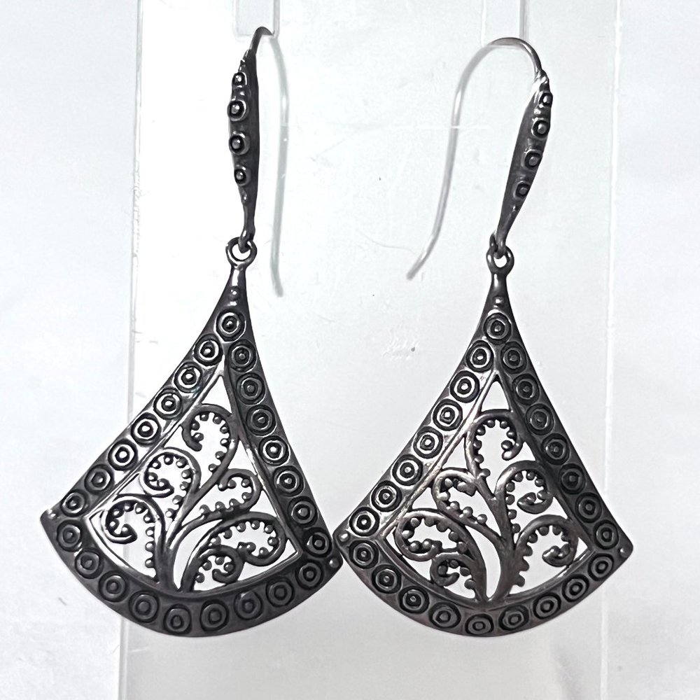 CFJ 925 Sterling silver Boho filigree earrings
